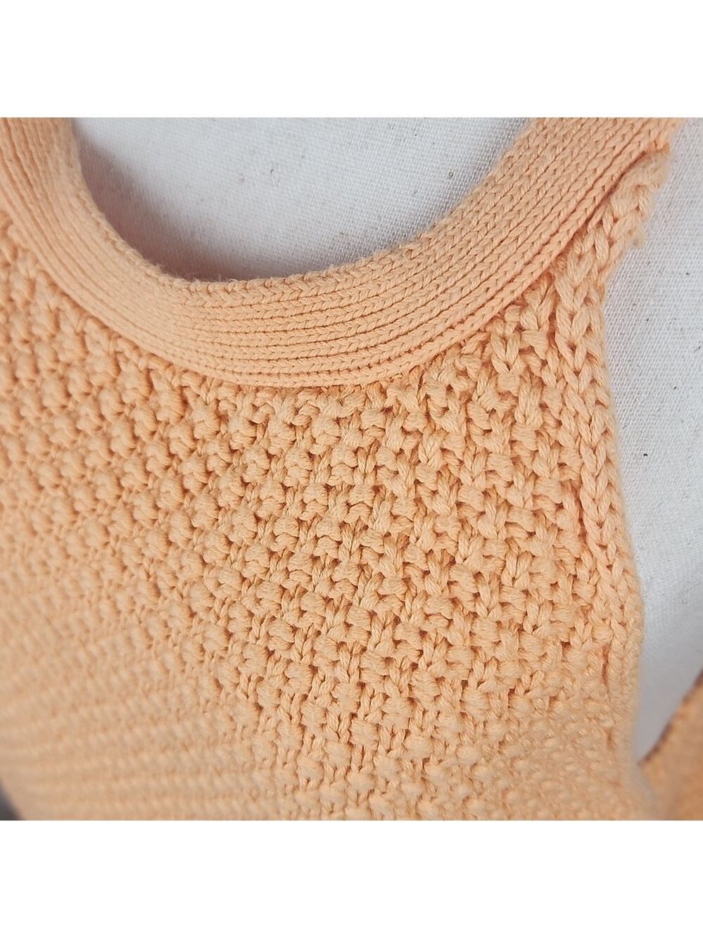 Heavy Knit Cotton Sweater Halter Tank Top XL Boxy Relaxed Oversized Fit - Picture 2 of 11